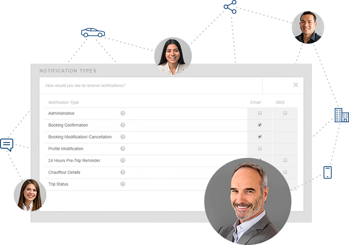 Banner image for agent connect section featuring tools and resources for transportation agents, including scheduling interfaces, communication features, and client management capabilities.